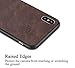 SALAWAT Compatible with iPhone Xs Case Slim Shock Proof Phone Cover Lightweight Premium PU Leather TPU Bumper PC Protection for iPhone X 5.8 inch (Darkbrown)