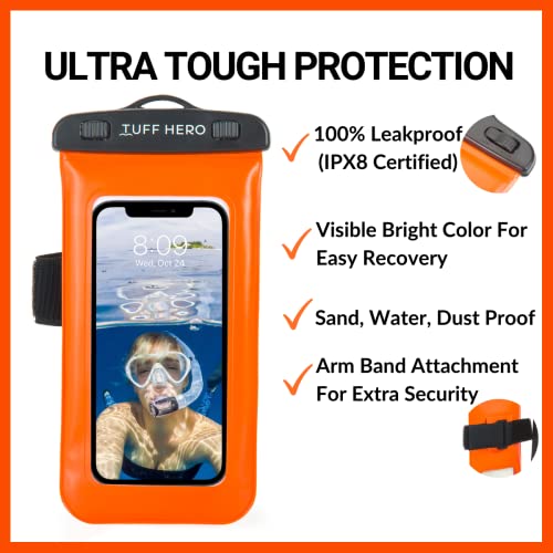 TUFF HERO Waterproof Phone Pouch Set of 2 Perfect for Kayaking, Floating Waterproof Phone Case