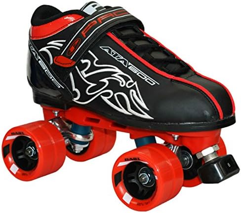 New! Customized Pacer Black ATA-600 Quad Roller Speed Skates w/ Red Dart Wheels! (Mens 10)