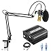 Neewer NW-800 Condenser Microphone Kit with USB 48V Phantom Power Supply, NW-35 Suspension Arm Stand, Shock Mount, Pop Filter for Home Studio Recording Broadcast YouTube Live Periscope(Black and Gold