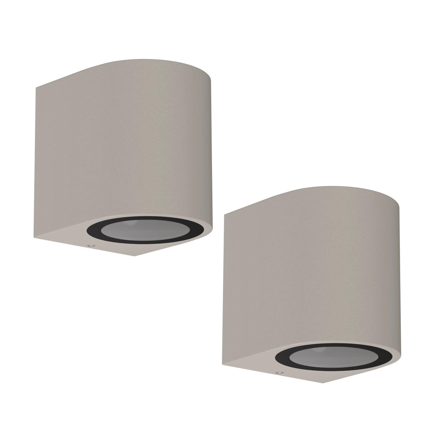 ledscom.de 2 x ALSE wall Light for Outdoors, IP54, Downlight, Grey matt, Round, 1x GU10 max. 35W