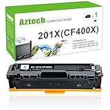 Aztech Compatible Toner Cartridge Replacement for HP 201A CF400A 201X CF400X M277DW M252DW HP MFP M277dw Toner HP Color LaserJet Pro MFP M277dw M277c6 M277N M252dw M252N Toner Printer (Black,1-Pack)