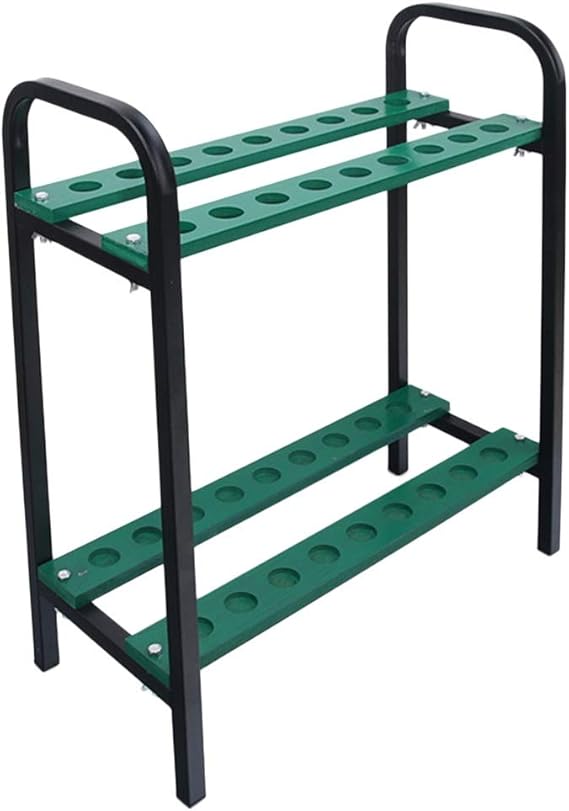 Amazon Co Jp ゴルフクラブ棚収納ラック18穴ホルダー メタルディスプレイスタンドクラブドライビングレンジ用品簡単に使用可能 グリーン スポーツ アウトドア