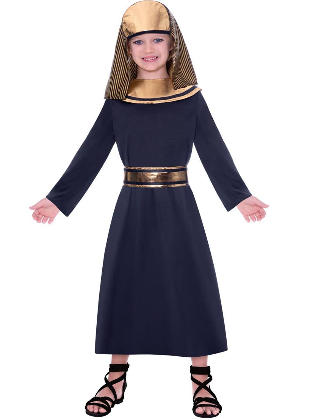 amscan 9906372 Boys Egyptian Pharaoh Book Week Fancy Dress Costume Age 10-12 Years, Black