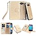 TabPow Galaxy J3 Case, 10 Card Slot - [ID Slot] Wallet Folio PU Leather Case Cover with Detachable Magnetic Hard Case for Samsung Galaxy J3 (2016)/ Express Prime/Amp Prime - Glitter Gold