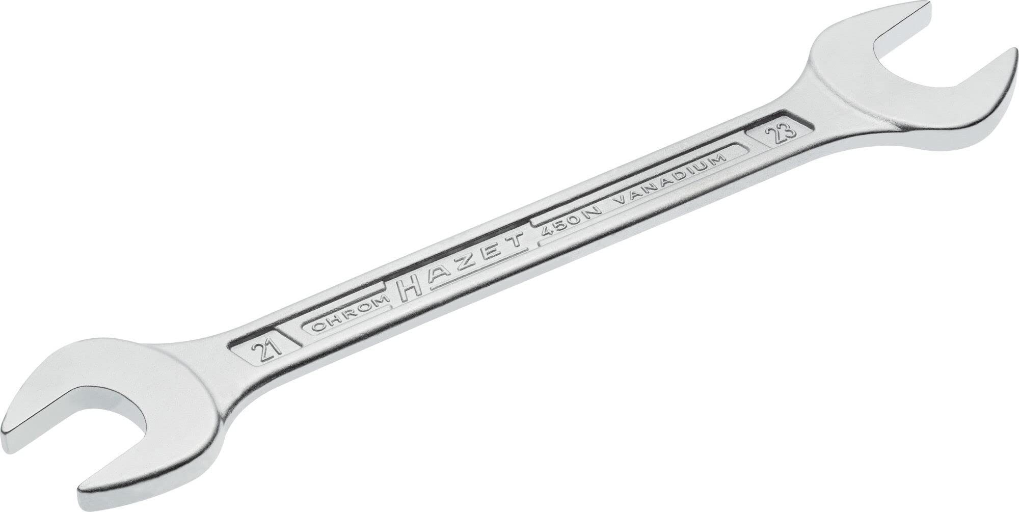 HAZET 450N-21X23 246 mm Hexagon Profile Double Open-End Wrench - Chrome-Plated