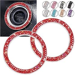 ToBeQueen Push Start Button Bling Rings Auto Car