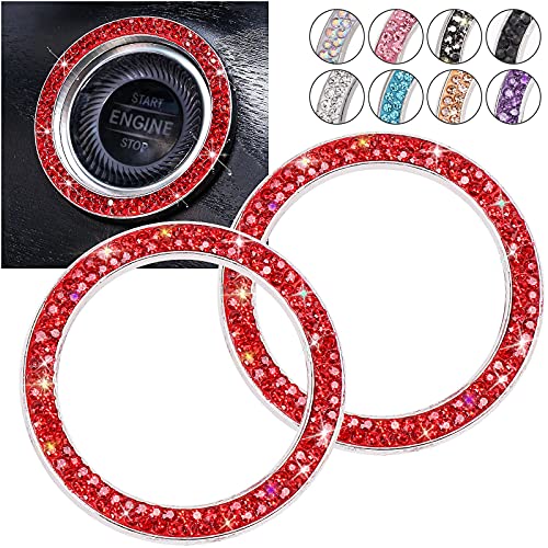 ToBeQueen Push Start Button Bling Rings Auto Car