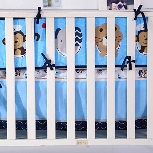 Wowelife Jungle Baby Bumper Pads Lion Elephant and Giraffe Crib Bumper Pads Safe for Baby(Brown