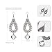 Teniu Vintage Bohemian Dangle Earrings for Women Fashion Crystal Diamond Earrings Sterling Silver