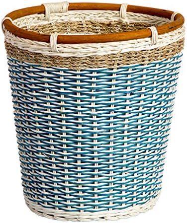 Household Rattan Trash Can/Woven Waste Paper Bucket/Rural Wind Garbage Basket 10L YGDH