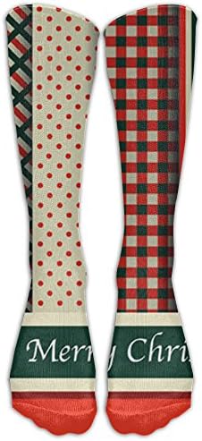 Merry Christamas Pattern Athletic Tube Stockings Women's Men's Classics Knee High Socks Sport Long Sock One Size