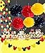 Threemart Colorful Party Supplies Yellow Black Red For Mickey Mouse Baby Shower Birthday Decorations Garland