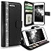 iPhone 6 Case, iPhone 6S case, iPhone 6 / 6S Wallet Case, Cellularvilla Shiny Diamond Bling [Credit Card Holder Slot] Protective Pu Leather Wallet Case for Apple iPhone 6 / 6S 4.7 inch - Black
