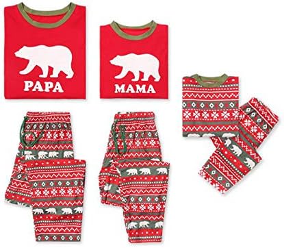 Family Matching Christmas Pajamas Set, Pajama Pants Bear PJS Set for Men Women Kids