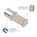 YITAMOTOR 20x Super Bright 1156 BA15S 1141 1003 18-SMD LED Light Bulbs Used for RV Camper Lights Tail Backup Reverse Lights Warm White, 12v-24v
