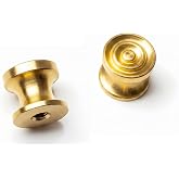 QCAA Solid Brass Mini Knob for Jewelry Box, 15mm x 13mm(0.59"x0.51"), Polisd Brass, 4 Pack, Made in Taiwan
