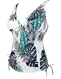 Gabrielle-Aug Traje de baño de moda para dama, rayas, ajustable, moderno bañador, tankini, parte superior de playa, traje de baño (FBA)