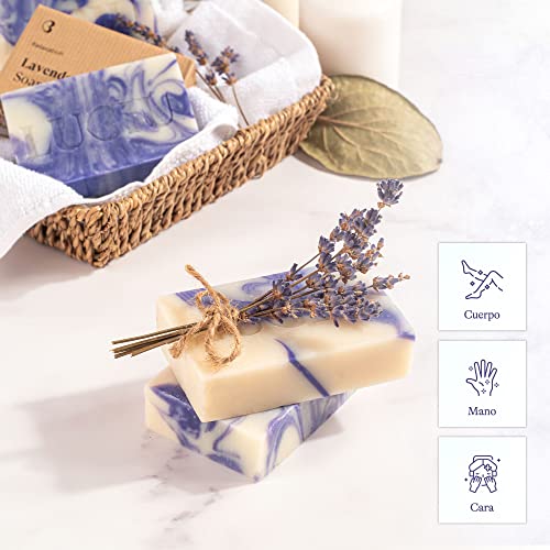 lubiu Lavender Soap 100g - Hands, Body and Face - Natural Soap Bar - Artisanal Soaps - Natural Lavender Soap Bar