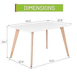 FurnitureR Minimalist Rectangle Dining Table with