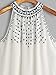 Elaco Casual Blouse T-Shirt, Women Summer Embroidered Tank Tops Sleeveless (White, S)