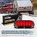 Partsam 2PCS Trailer Truck Boat Bus Red LED 6″ Inch Oval Stop Turn Tail Brake Light DOT Certified Marker Lights Sealed Surface Mount 12V Waterproof IP65 Replacement for Jeep RV Trucksthumb 3