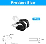 ALA HUGYEF Stainless Steel Rubber-Lined P Clips 8mm 20 Pcs Assorted view 2