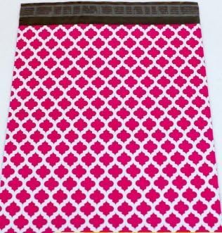100 12x15 Hot Pink Quatrefoil Poly Mailers
