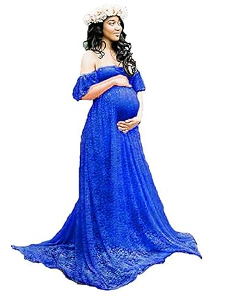 Sicily Women S Lace Off Shoulder Long Maternity Dress Plus