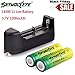 OVERMAL 2PCS 14500 3.7V 1200mAH BRC Lithium Rechargeable Li-ion Battery + Smart Charger