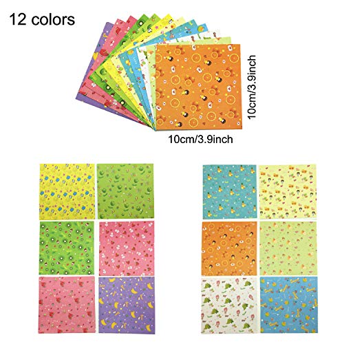 Wartoon 338 Pcs Origami Paper 288 Sheets Origami Paper and 50 Luminous Origami Paper with Googly Wiggle Eyes Scissors Needle Thread