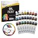 U.S. Art Supply Professional 24 Color Set of Art Oil Paint in 12ml Tubes - Rich Vivid Colors for Artists, Students, Beginners - Canvas Portrait Paintings primary
