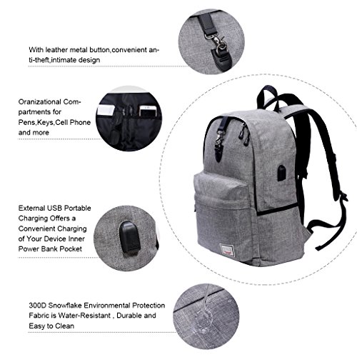 Laptop-BackpackBeyle-Anti-theft-Water-Resistant-Travel-laptop-backpack-with-USB-Charging-Port-School-Bookbag-for-College-Travel-Backpack-designed-for-17-Inchand-NotebookGrey