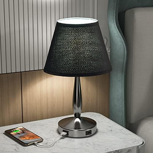 Black Touch Table Lamp for Bedroom 3Way Dimmable Bedside Lamps