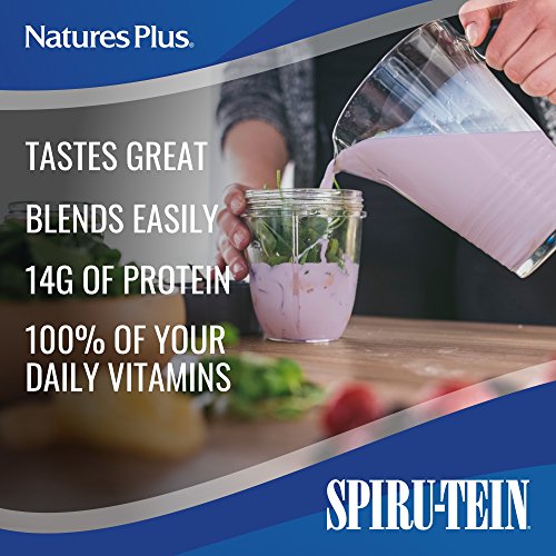 NaturesPlus SPIRU-TEIN Shake - Blueberries & Cream - 1.12 lbs, Spirulina Protein Powder - Plant Based Meal Replacement… - Image 5