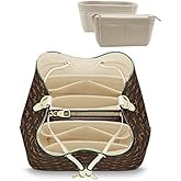 LEXSION Organizer,Bag Organizer,Insert purse organizer with 2 packs in one set fit NeoNoe Noé Series perfectly Beige