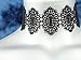 Twilight's Fancy Hexagonal Filigree Venice Black Lace Choker Necklace -- Size Small