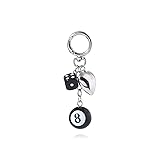 SORGERLY 8 Ball Dice Charm Keychain - Cute Bag