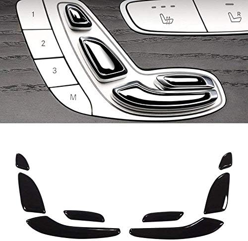 ABS Plastic Chrome Seat Adjustment Button Sequins Cover Trim for E Class W213 E200 E300 2016-2018 Gloss Black