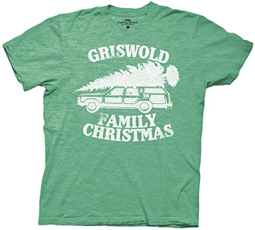 National Lampoon Griswold Family Christmas Vacation Heather Green Mens T-shirt (Large, Green)