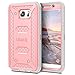 ULAK [Knox Armor] Rugged Dual Layer Hybrid Protective Case Front Cover Without Built in Screen Protector Holster for Samsung Galaxy Note 5 - Retail Packaging - Pink