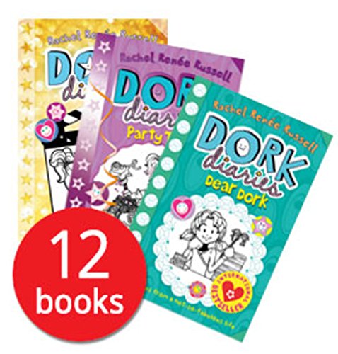 Dork Diaries By Rachel Renee Russell 12 Books Collection Set (Puppy Love, Holiday Heartbreak, TV Star, Pop Star, OMG, Skating Sensation, Party Time)