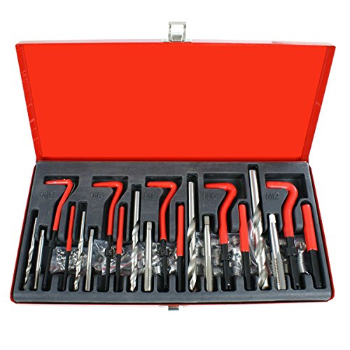 ZENY 131pc Professional Helicoil Thread Repair Re-Thread Kit Restoring Damaged Threads M5-M12