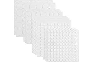 WANDIC Lot de 12 feuilles de pastilles adhésives rondes 3D de 4 tailles pour loisirs créatifs