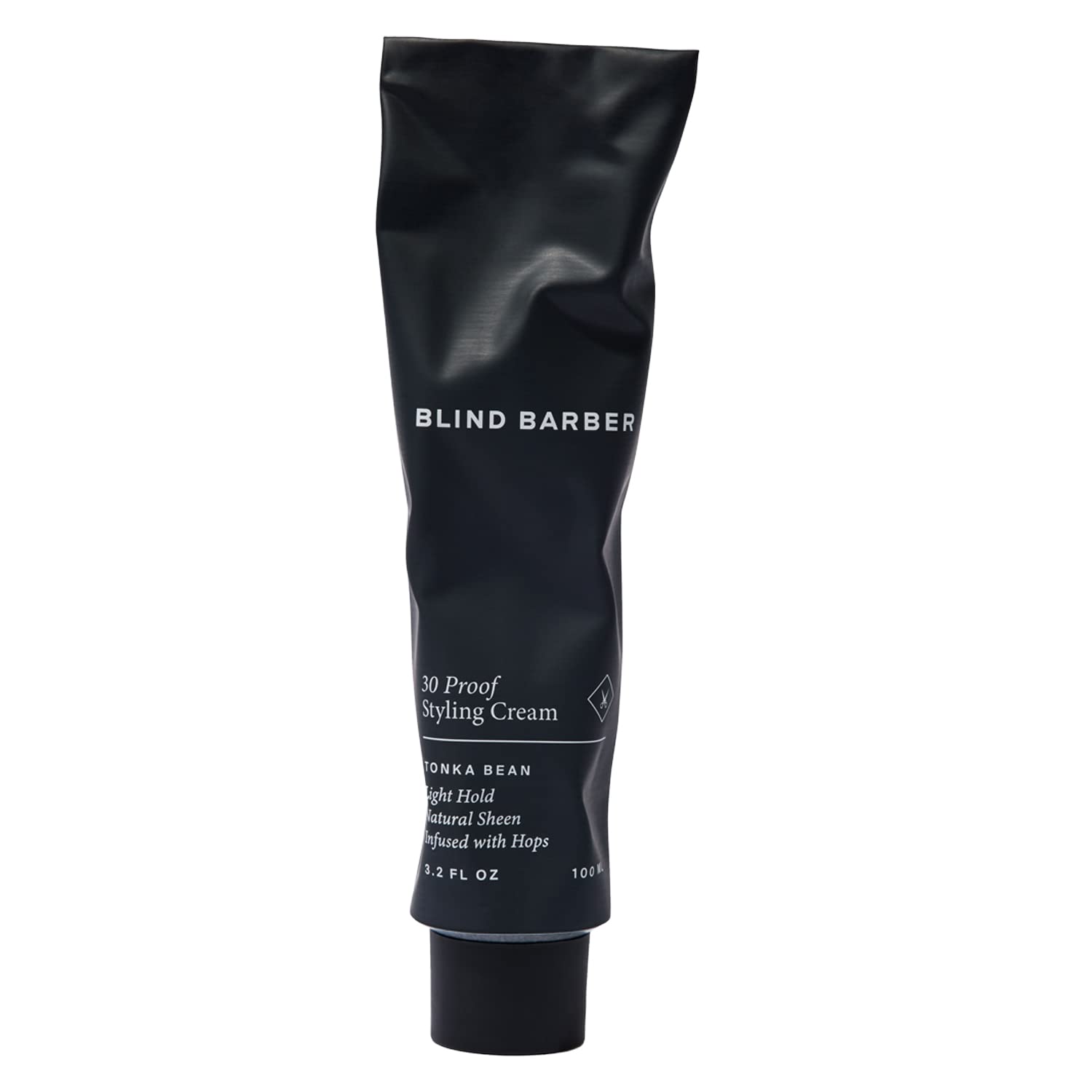 Blind Barber 30 Proof Hair Cream for Men - Styling Cream & Beard Tamer - Light Hold & Natural Shine - Paraben & Sulfate-Free, Water-Based Hair Products - Tonka Bean Scent (3.2 Fl oz)