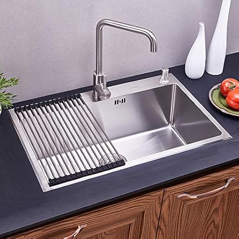 Modern Kitchen Sink 28 Inch Stainless Steel Single Bowl With Free