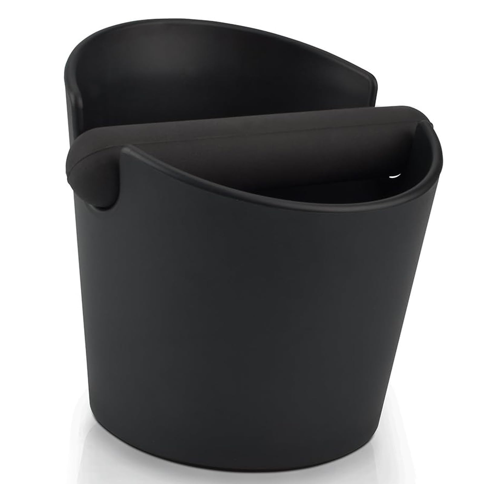 Ideal Swan Coffee Knock Box 4.8 inch ABS Black Coffee Grounds Container with Removable Knock Bar and Non Slip Base
