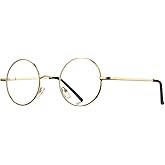 Pro Acme Non Prescription Clear Lens Glasses Retro Small Round Metal Frame
