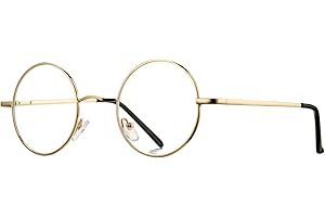 Pro Acme Non Prescription Clear Lens Glasses Retro Small Round Metal Frame