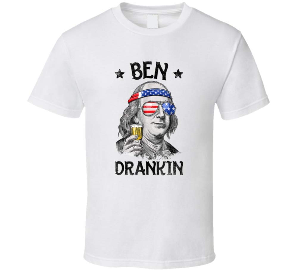 Ben Drankin Funny Ben Franklin Beer Shot Alcohol Party T Shirt